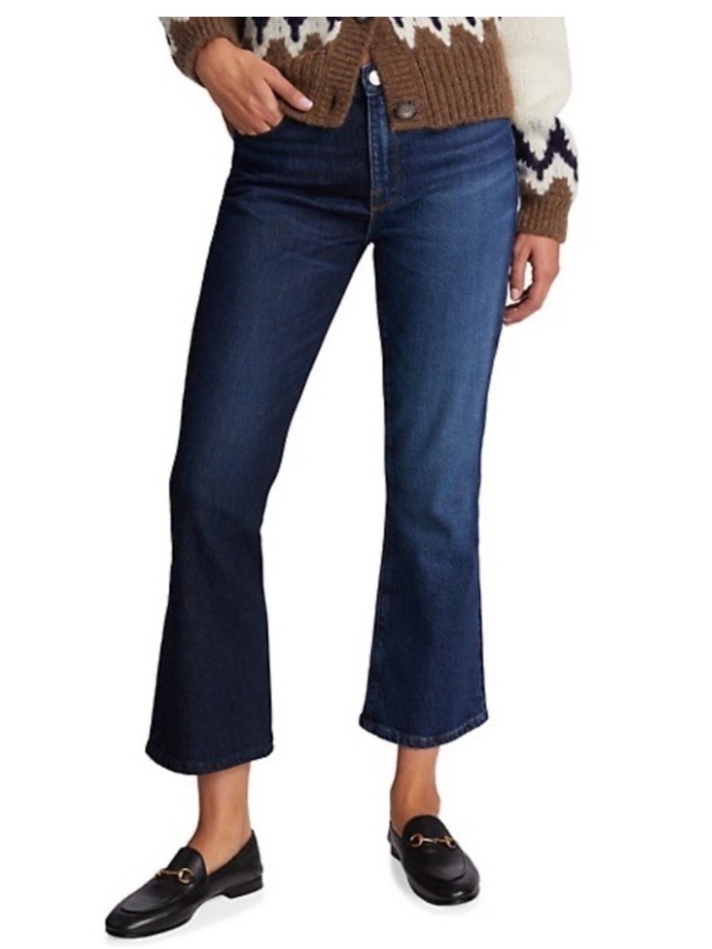 BOGO! FRAME Le Crop Mini Boot Jeans Indigo Combo Two Tone Size 27